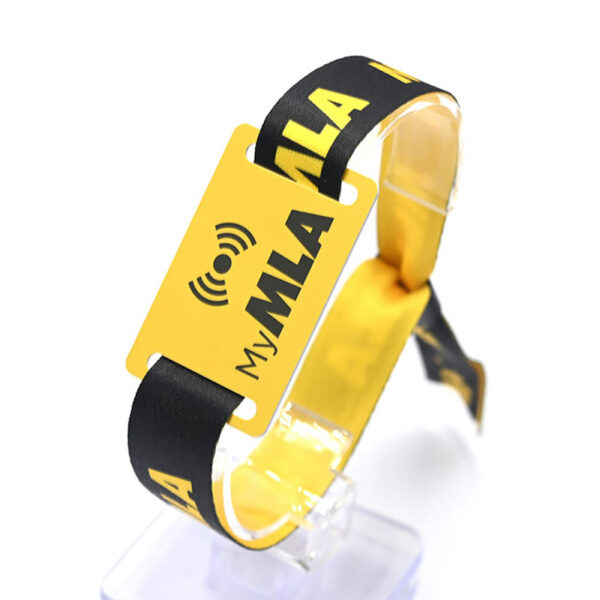 Adjustable Custom RFID Fabric Wristband with PVC RFID Tag - Image 4