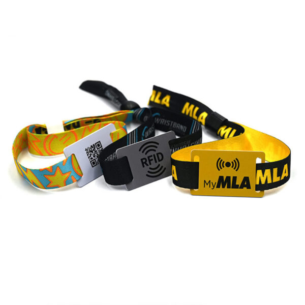 Adjustable Custom RFID Fabric Wristband with PVC RFID Tag - Image 5
