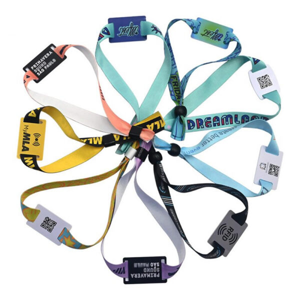 Adjustable Custom RFID Fabric Wristband with PVC RFID Tag - Image 6