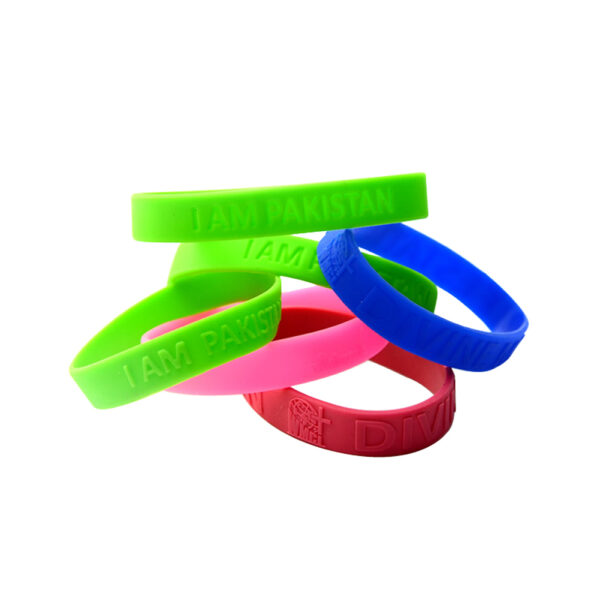 Debossed and Color Filled Nice Waterproof Silicone Bracelets - Image 3