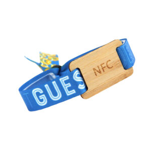 Custom Fabric Wristband with RFID Wooden Card - Personalized for Events & Festivals
