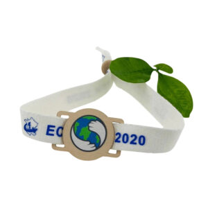 Festival-Ready Custom Fabric Wristbands with RFID Wooden Cards - Personalized for Event Access