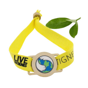Eco-Friendly Fabric Wristband with RFID Wooden Card - Customizable for Festival Access Control