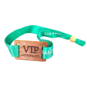Bulk Custom Fabric Wristbands with RFID Wooden Cards - Personalized for Events & Festival Promotions