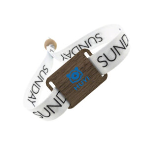 Fabric Bracelet with Small RFID Wooden Tag