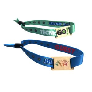 Dual-Tech Fabric Bracelet with RFID Wooden Card - Custom for Festival Access & Contactless Payments