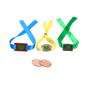 Bulk Custom Fabric Bracelet with RFID Wooden Card - Festival-Proof for Contactless Access, NFC Data & Adjustable Fit