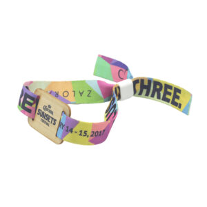Eco-Friendly Custom Fabric Bracelet with RFID Wooden Card - Personalized for Event Branding & MIFARE Access