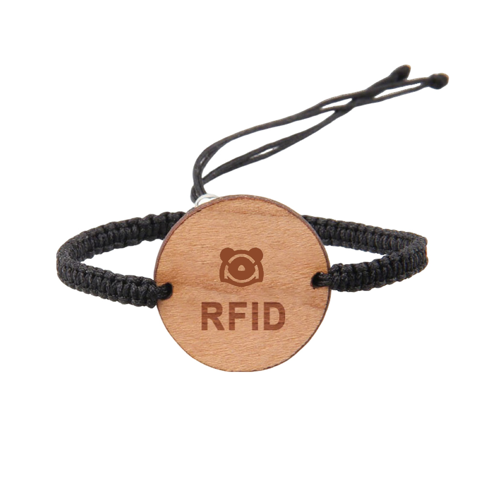 RFID Fabric Bracelet & Wooden Card Set - Contactless Access for Festivals & Concerts