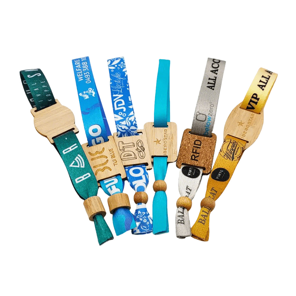 Bulk Custom Fabric Bracelet with RFID Wooden Card - Festival-Proof for Contactless Access, NFC Data & Adjustable Fit - Image 8