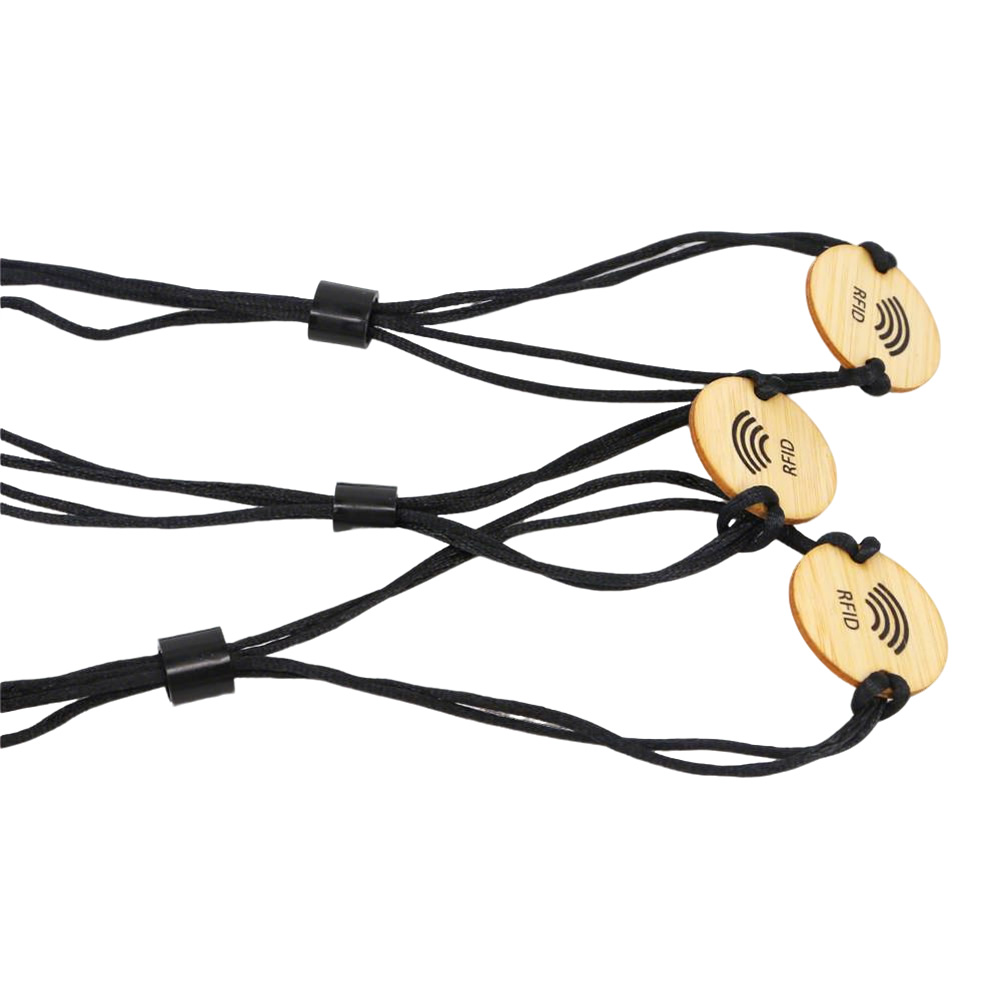 Eco-Wooden Tag RFID Fabric Bracelet - Adjustable for Adult Events & MIFARE Proximity Control