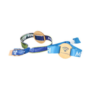 Adjustable RFID Fabric Wristbands with Proximity-Based Wooden Tags - Custom Printed for Concerts & Corporate Festival Events