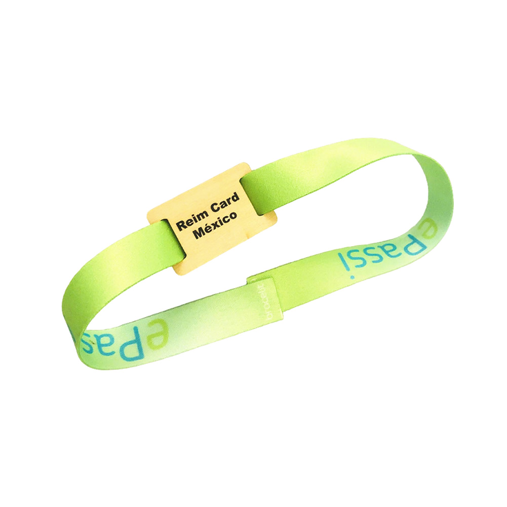 Bulk Custom Fabric Bracelet with RFID Wooden Card - Festival-Proof for Contactless Access, NFC Data & Adjustable Fit - Image 9