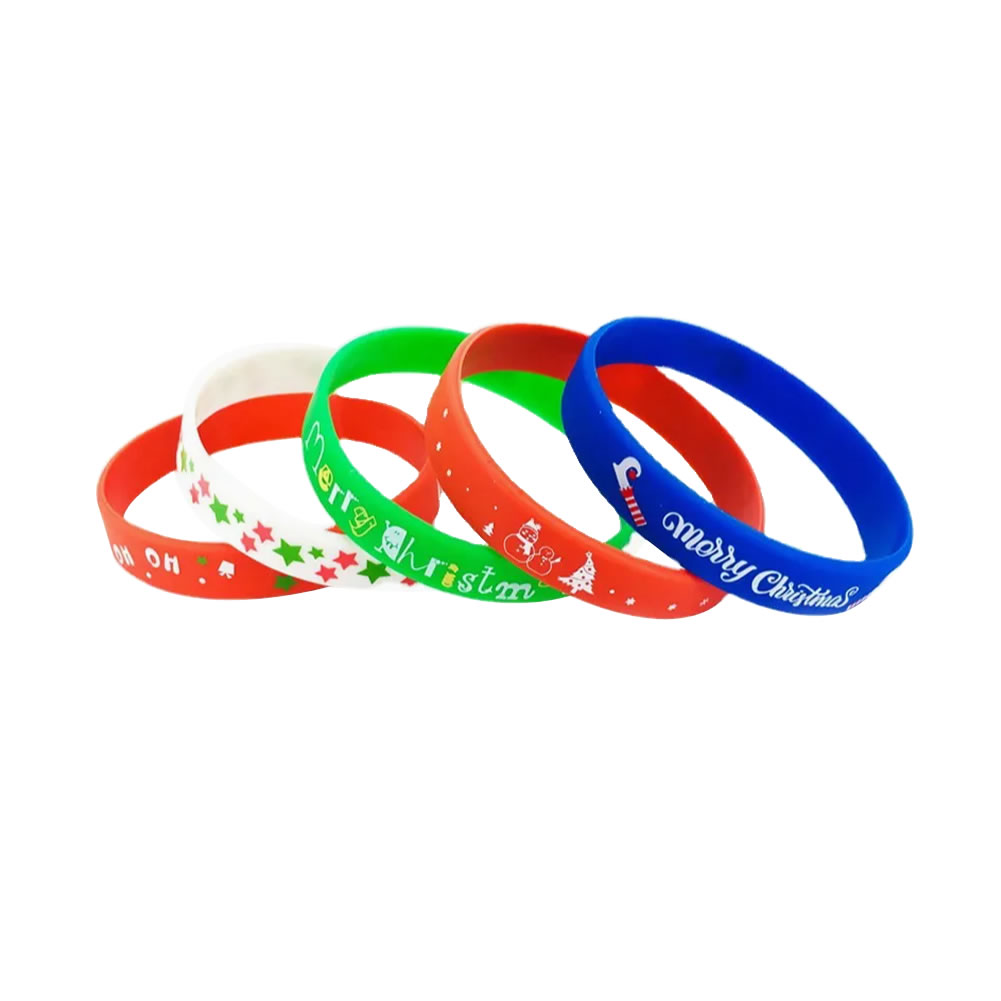 Christmas Wristbands Printed Silicone Charm Bracelets - Image 6
